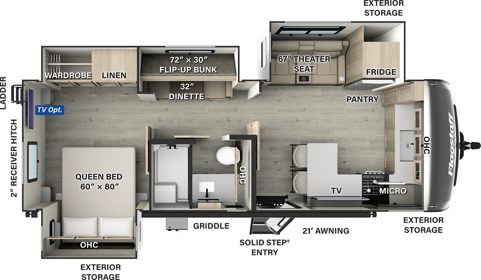 Flagstaff Classic Travel Trailers 826BHS Floorplan